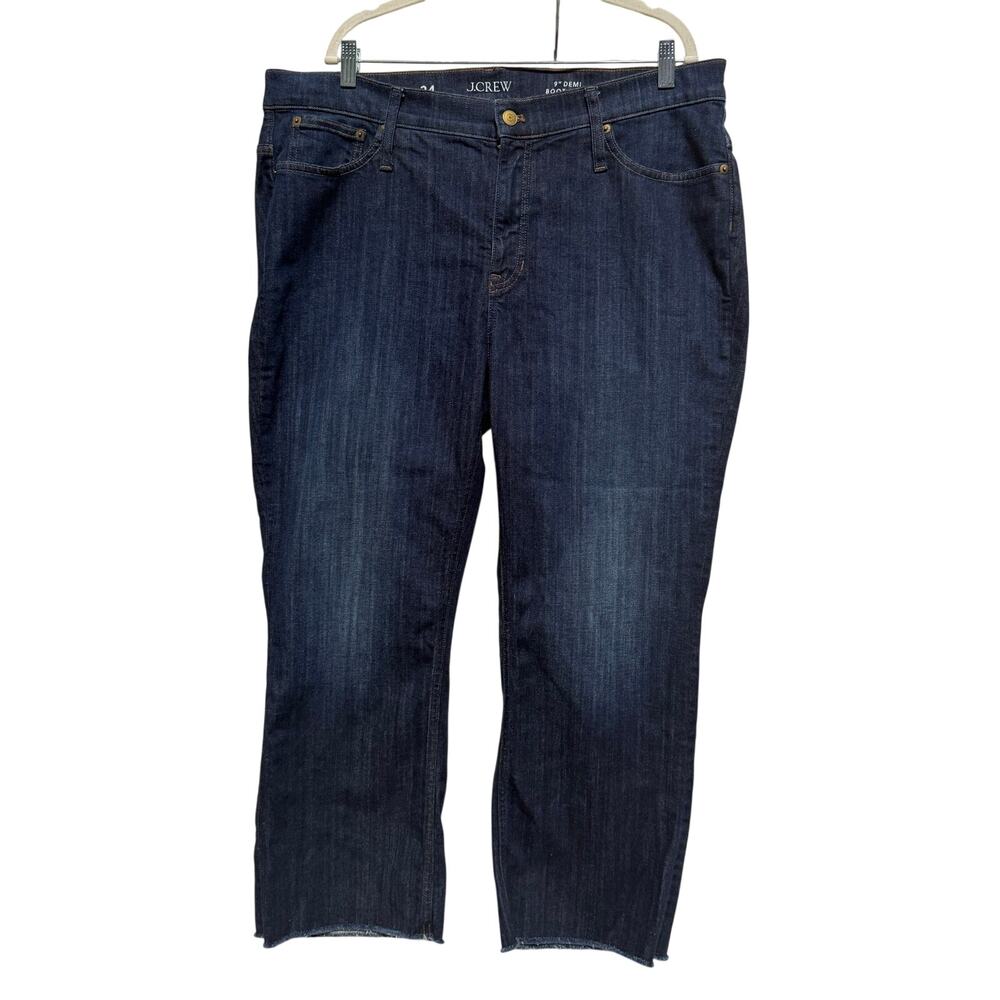 J. Crew Jeans Women's 34 9" Demi Boot Crop Dark Wash